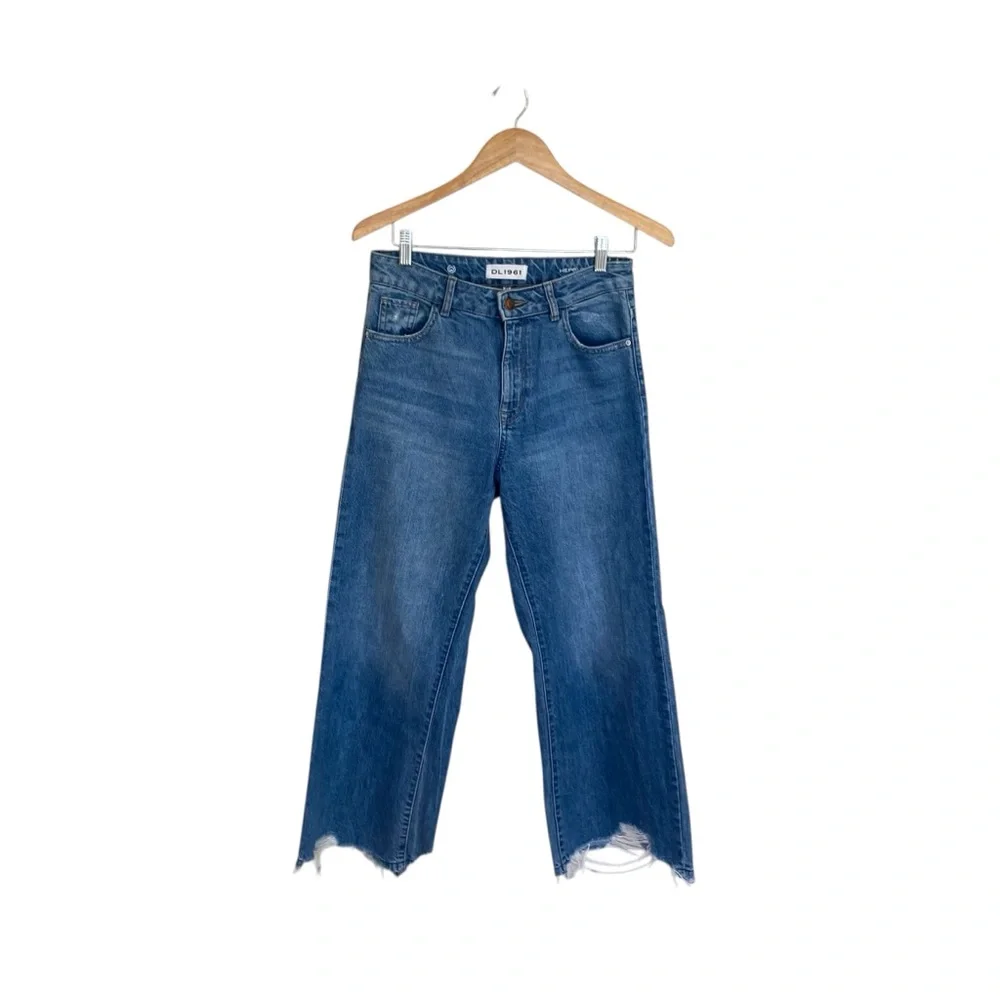 DL1961 Hepburn High Rise Wide Leg Jeans in Slate - Picture 2 of 12